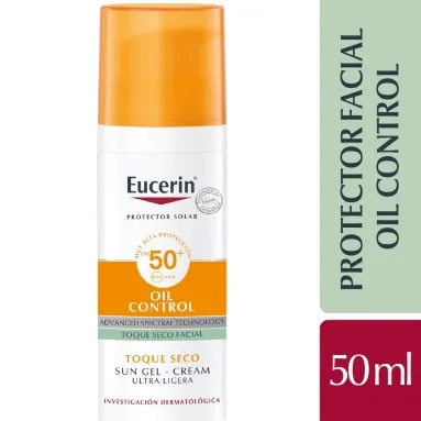 Protector solar Eucerin Oil Control Sun Gel Toque Seco FPS50+ 50ml
